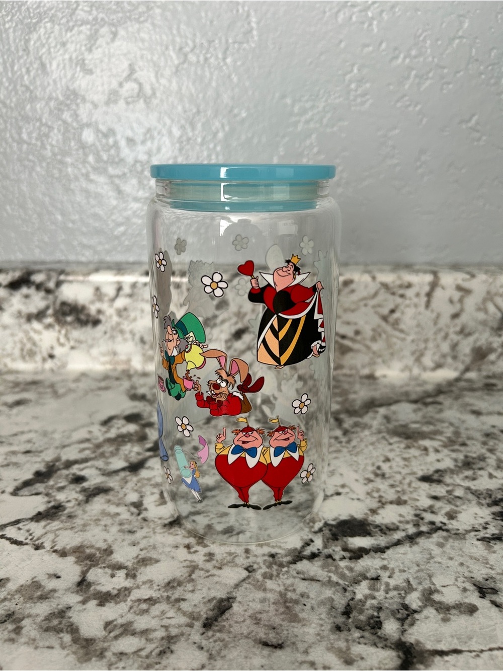 Alice in Wonderland Glass Cup